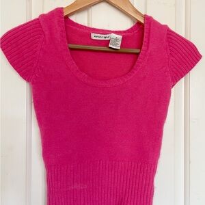 Energie y2k pink/fuchsia knit top with angora rabbit hair